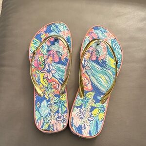 Lilly Pulitzer Multicolor Floral Flip Flops